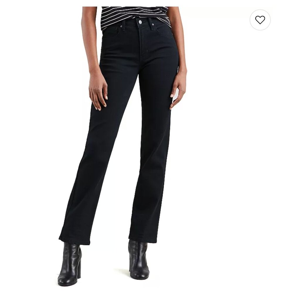 Levi's 724 High Rise Straight Jeans in Soft Black Sz 32 women's